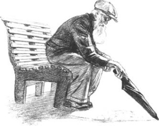 дідусь на лавочці