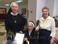 Сестра-монахиня  Богдана Подней, ЧСВВ, відзначала свої столітні уродини