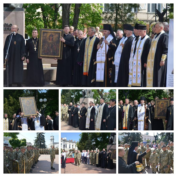 У Коломиї духовенство благословили військових після повернення з зони АТО