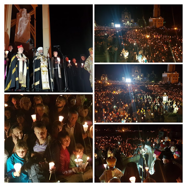 У Зарваниці відбувся багатотисячна хода паломників із запаленими свічками до місця появи Богородиці (ВІДЕО)